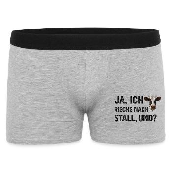 Kuh Landwirt - Männer Boxer Shorts - Grau meliert - Vorne