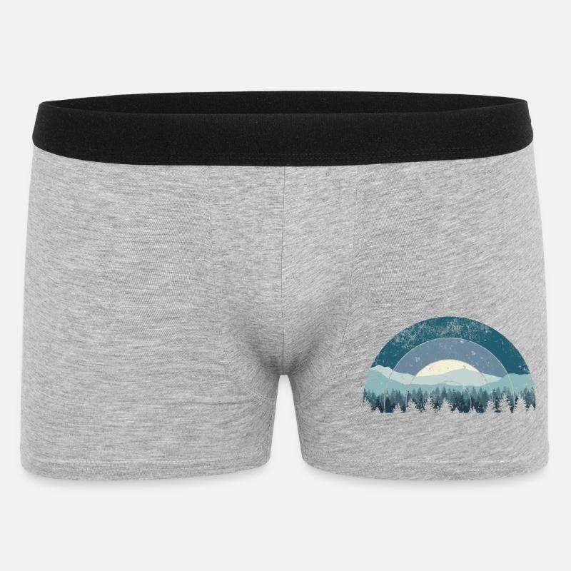 Blue Arc Forest Landschaft - Männer Boxer Shorts - Grau meliert