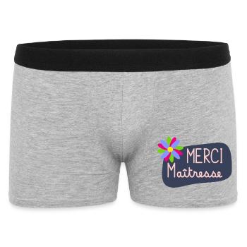 MAÎTRESSE. MERCI. MERCI MAÎTRESSE. FLEUR - Boxer Homme - gris chiné - Devant
