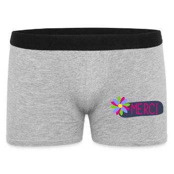 MERCI. THANKS. ANNIVERSAIRE. NAISSANCE. RETRAITE. - Boxer Homme - gris chiné - Devant
