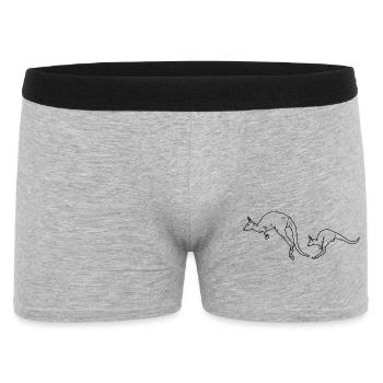 Känguru Mutter und Kind schwarzweiss - Männer Boxer Shorts - Grau meliert - Vorne