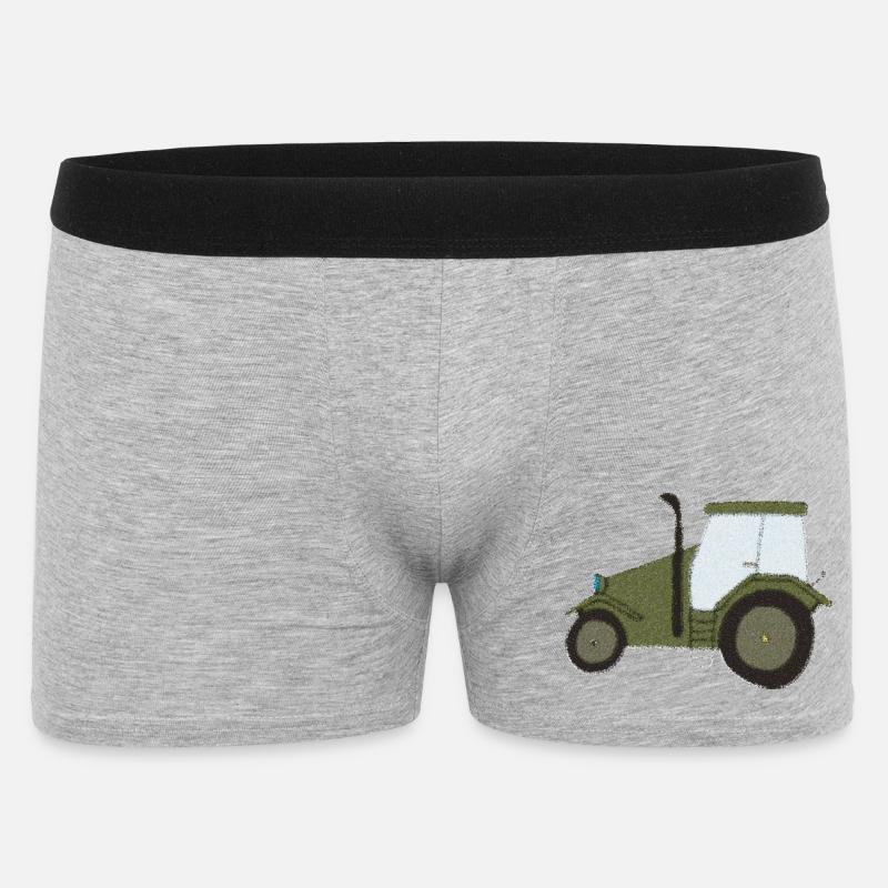 traktor oldtimer impressionismus - Männer Boxer Shorts - Grau meliert