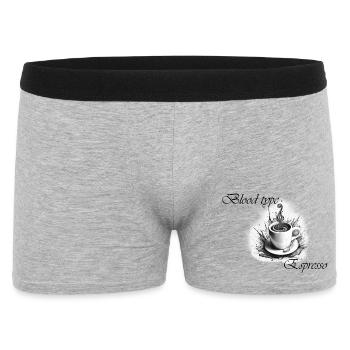 blood type espresso 2 - Männer Boxer Shorts - Grau meliert - Vorne