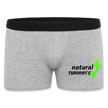 barfuß natural runners 2023 landscape 2-zeilig - Männer Boxer Shorts - Grau meliert - Vorne