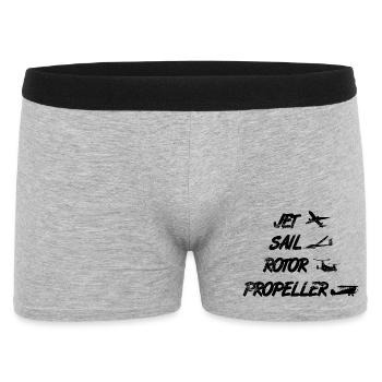 Passionné d’avion - Boxer Homme - gris chiné - Devant