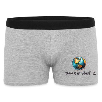 Klimaschutz Kein Planet B - Männer Boxer Shorts - Grau meliert - Vorne