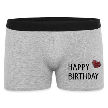 ALLES GUTE ZUM GEBURTSTAG. ALLES GUTE ZUM GEBURTSTAG. JAHRESTAG. - Männer Boxer Shorts - Grau meliert - Vorne