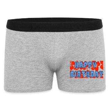 JAHRESTAG. ALLES GUTE ZUM GEBURTSTAG. ALLES GUTE ZUM GEBURTSTAG. - Männer Boxer Shorts - Grau meliert - Vorne