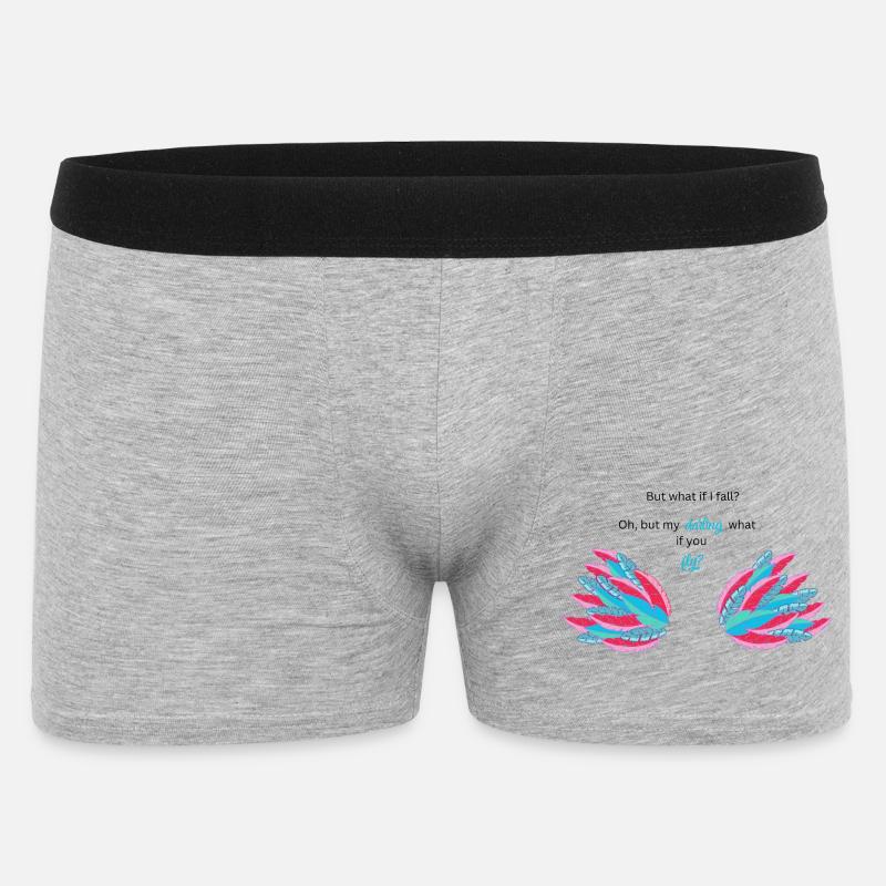 BUT WHAT IF I FALL? - Männer Boxer Shorts - Grau meliert