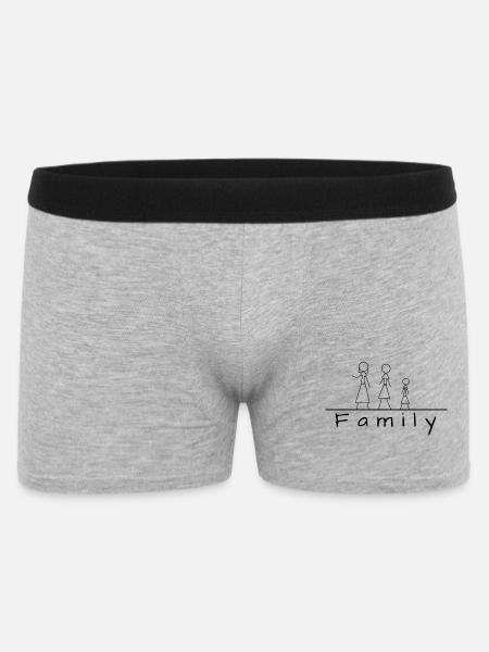 Stick figure family - Men's Boxer Shorts - heather grey