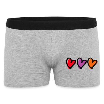 Conception d’esquisse de triple cœur - Boxer Homme - gris chiné - Devant