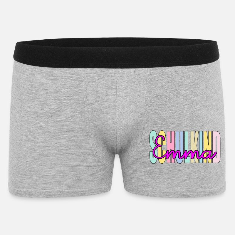 Schulkind Mädchen Emma Name - Männer Boxer Shorts - Grau meliert