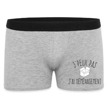 J'peux pas j'ai déménagement - L'excuse classique - Boxer Homme - gris chiné - Devant
