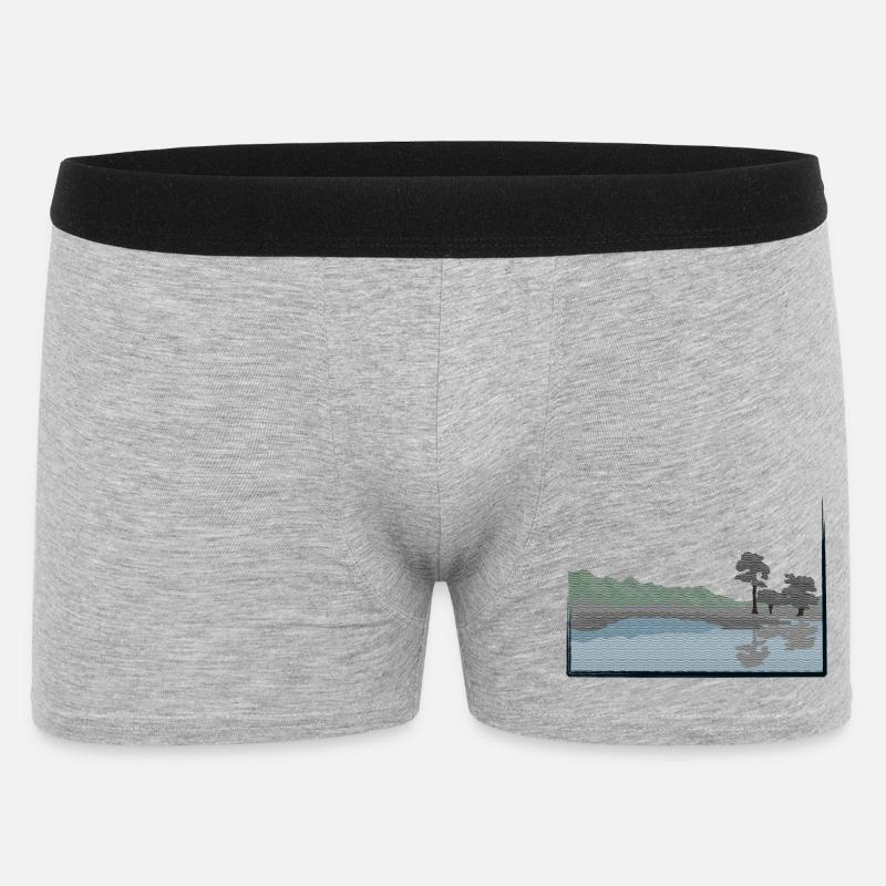 Landschaft mit See modifiziert - Männer Boxer Shorts - Grau meliert