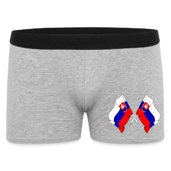 Zwei Flaggen Slowakei - Männer Boxer Shorts - Grau meliert - Vorne