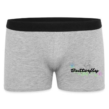 Schmetterling mit Blütenlaub - Männer Boxer Shorts - Grau meliert - Vorne