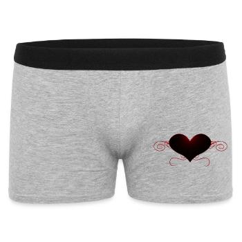 herzen, ranken, goth, geschenkidee frau, romantike - Männer Boxer Shorts - Grau meliert - Vorne