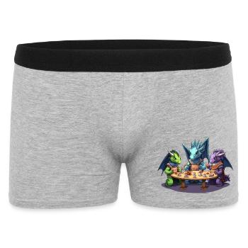 Rollenspielgruppe Aus Drachenwürfeln RPG Shirt - Männer Boxer Shorts - Grau meliert - Vorne