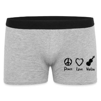 Frieden Liebe Violine - Männer Boxer Shorts - Grau meliert - Vorne