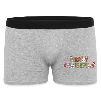 Merry Christmas - Männer Boxer Shorts - Grau meliert - Vorne