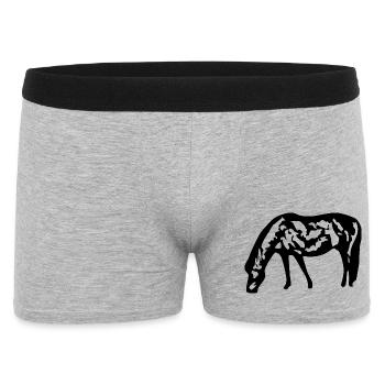 Chevaux T-shirt Cadeau Cavalier - Boxer Homme - gris chiné - Devant