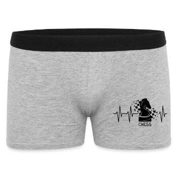 Schach knight flagge puls Herzschlag Pferd Symbol - Männer Boxer Shorts - Grau meliert - Vorne