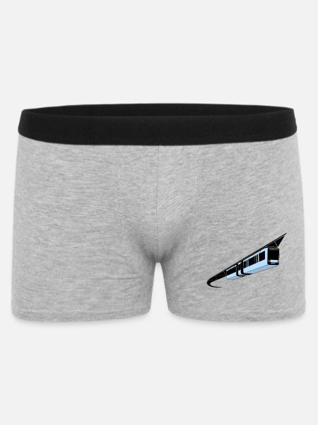 Wuppertal Schwebebahn bunt - Männer Boxer Shorts - Grau meliert