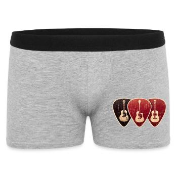 Vintage Design Guitar Picks Fan. - Men's Boxer Shorts - heather grey - Front