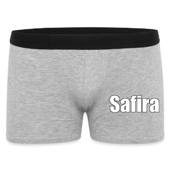 Safira - (Nom humain) - Boxer Homme - gris chiné - Devant