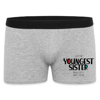 Jüngste Schwester - Männer Boxer Shorts - Grau meliert - Vorne