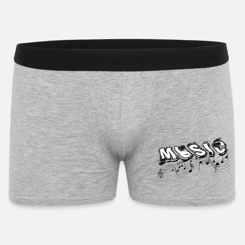 MUSIC Typo with notes - Männer Boxer Shorts - Grau meliert