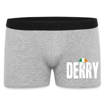 Derry Ireland Distressed Wordmark - Men's Boxer Shorts - heather grey - Front