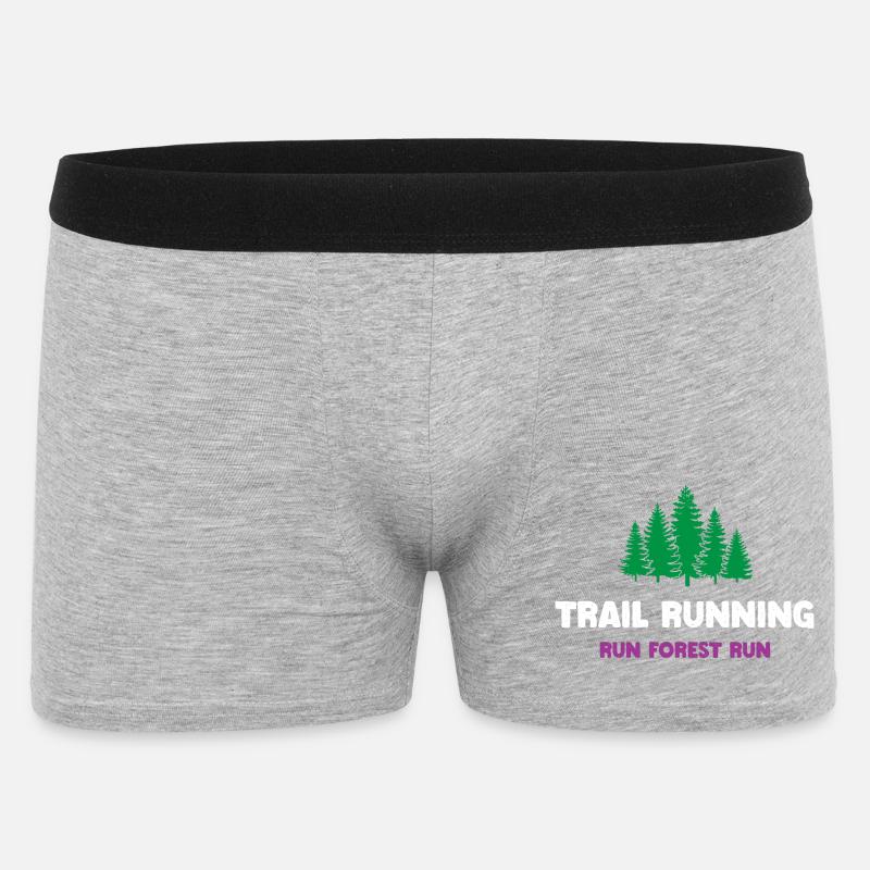 Trailrunning - Run Forest Run - Männer Boxer Shorts - Grau meliert