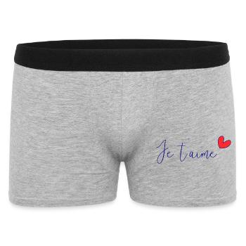 VALENTINSTAG. Junggesellinnenabschied. ICH LIEBE DICH. ICH LIEBE DICH. LIEBE - Männer Boxer Shorts - Grau meliert - Vorne