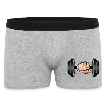 Dumbbell in hand - lifting weight for bodybuilders - Men's Boxer Shorts - heather grey - Front