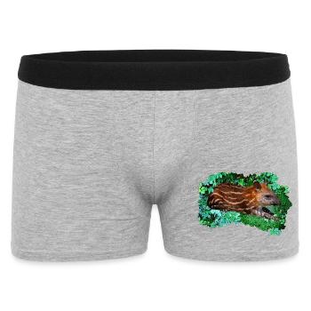 Tierbaby shirts, liegendes Tapirbaby - Männer Boxer Shorts - Grau meliert - Vorne
