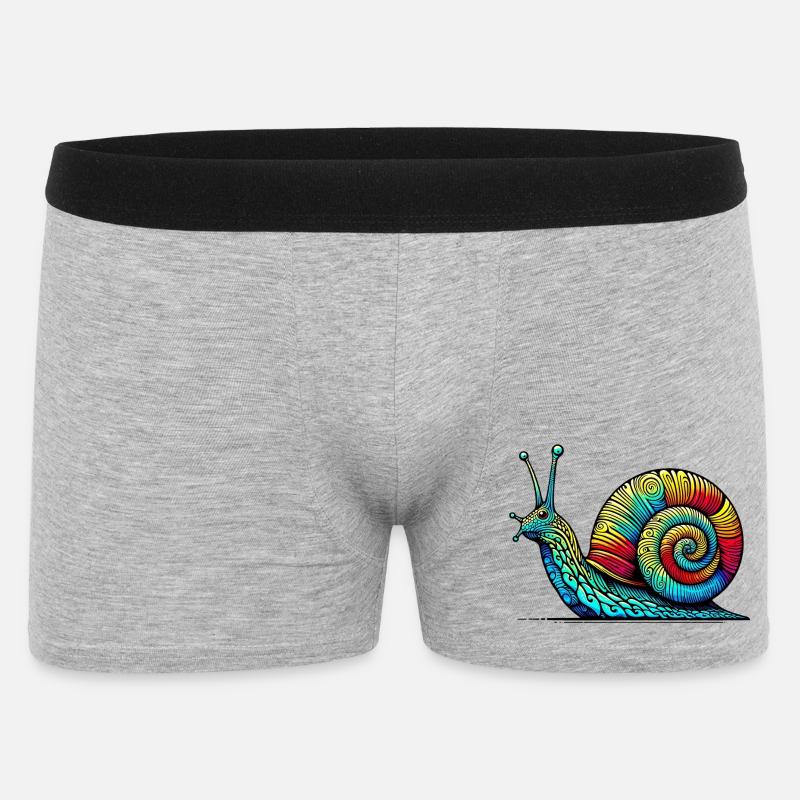Schnecke - Männer Boxer Shorts - Grau meliert