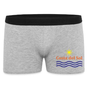Costa del Sol Sonne und Wellen Design - Männer Boxer Shorts - Grau meliert - Vorne