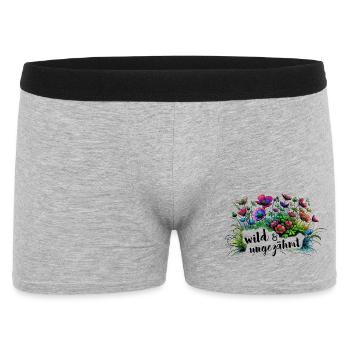 wild und ungezähmt wiesenblumen natur frühling - Männer Boxer Shorts - Grau meliert - Vorne