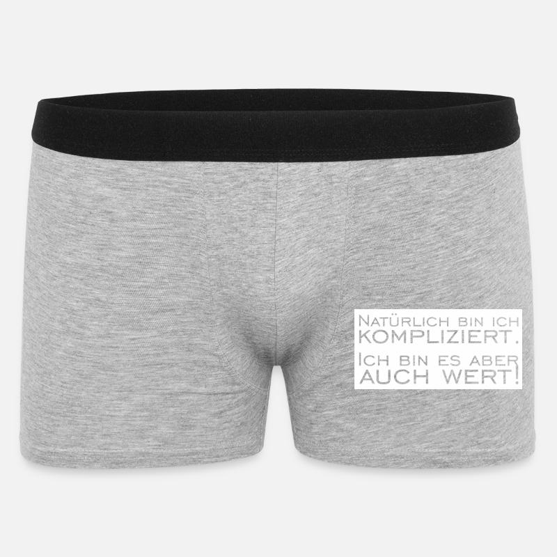 Natürlich bin ich Kompliziert - Männer Boxer Shorts - Grau meliert