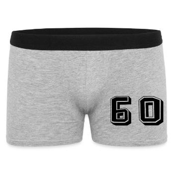 60. 60 YEARS. 60th ANNIVERSARY. 60TH BIRTHDAY. - Men's Boxer Shorts - heather grey - Front