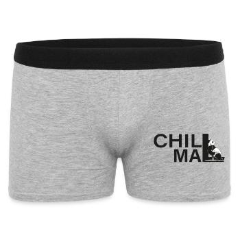 chill mal panda relax entspann dich - Männer Boxer Shorts - Grau meliert - Vorne