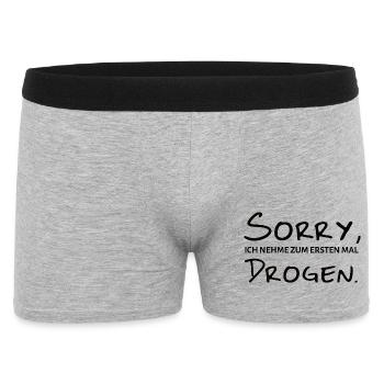 Sorry Take First Time Party Funny Shirt - Men's Boxer Shorts - heather grey - Front