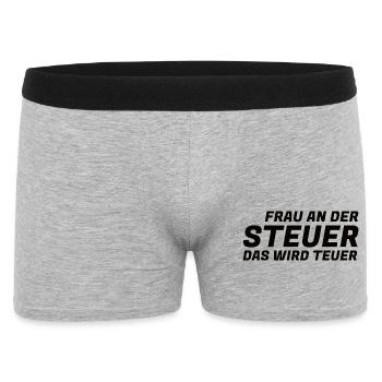 Sarcasm At The Wheel Gets Expensive Funny Shirt - Men's Boxer Shorts - heather grey - Front