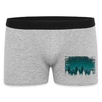 Chutes de neige sapins | Snowland avec zone transparente - Boxer Homme - gris chiné - Devant
