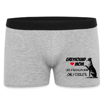 Greyhound Mom - Männer Boxer Shorts - Grau meliert - Vorne