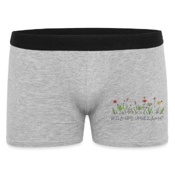 wiesenblume wild und ungezähmt wildblume blume - Männer Boxer Shorts - Grau meliert - Vorne