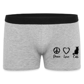 I love cats - Men's Boxer Shorts - heather grey - Front