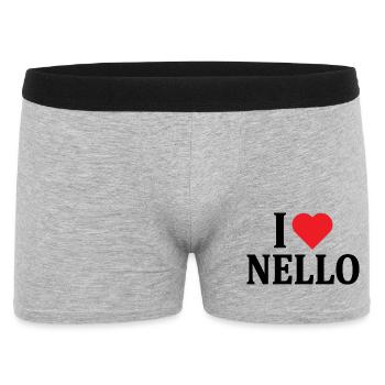 T-Shirt I love Nello T-Shirt Geschenkidee - Männer Boxer Shorts - Grau meliert - Vorne