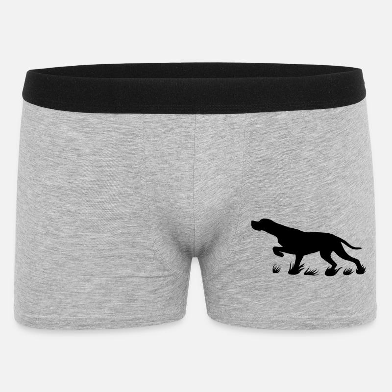 schwarzer Pointer vorstehend - Männer Boxer Shorts - Grau meliert